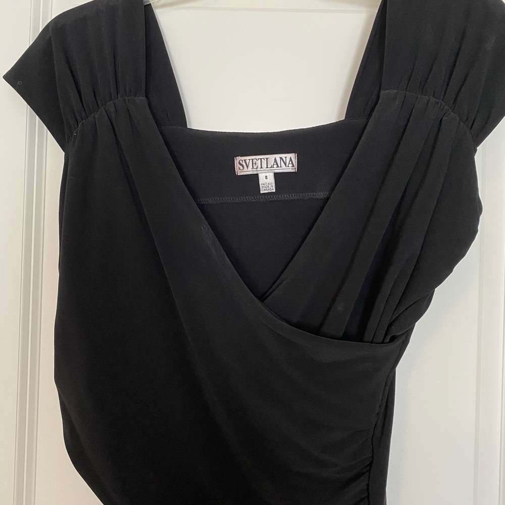 Svetlana Black Draped Dress